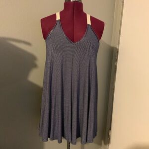 EUC Cherish Navy and White Striped Top